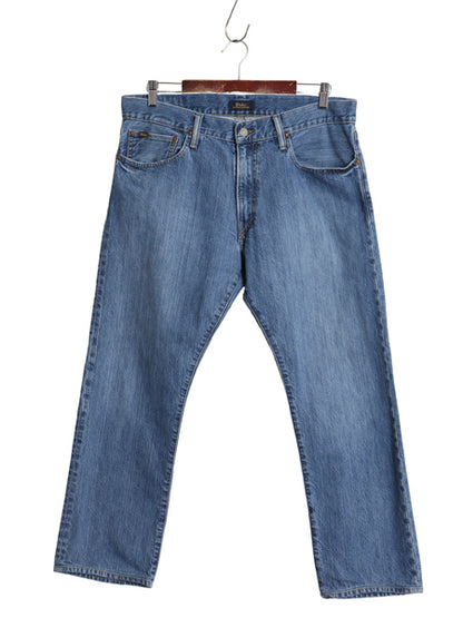 ポロ ラルフローレン デニム パンツ メンズ 実寸 35 28 / ヴィンテージ モデル ジーンズ ジーパン ストレート 革パッチ ボトムス 5ポケット