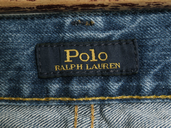 ポロ ラルフローレン デニム パンツ メンズ 実寸 35 28 / ヴィンテージ モデル ジーンズ ジーパン ストレート 革パッチ ボトムス 5ポケット