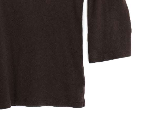 00s ローレン ラルフローレン Vネック 長袖 Tシャツ レディース M オールド 7分袖 カットソー ストレッチ コットン 襟レース きれいめ 無地