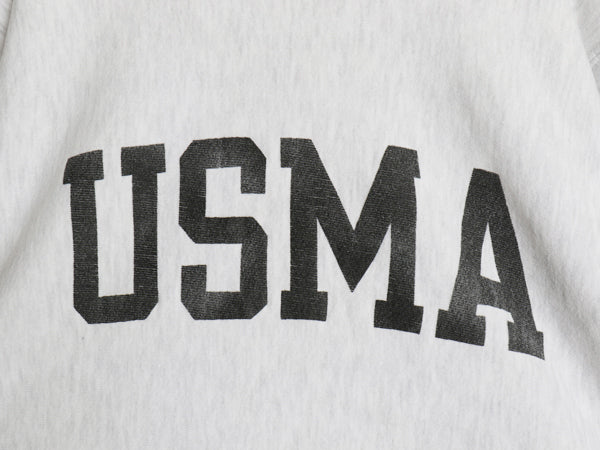 90s USA製 USMA プリント スウェット メンズ L / オールド トレーナー 裏起毛 リバース タイプ ヘビーウェイト ミリタリー グレー MV SPORT