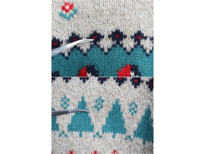 80s エルエルビーン ウール デザイン ニット セーター レディース S ヴィンテージ 長袖ニット 絵柄 ペンギン イラスト バーズアイ かわいい