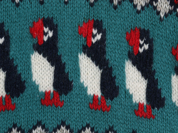 80s エルエルビーン ウール デザイン ニット セーター レディース S ヴィンテージ 長袖ニット 絵柄 ペンギン イラスト バーズアイ かわいい