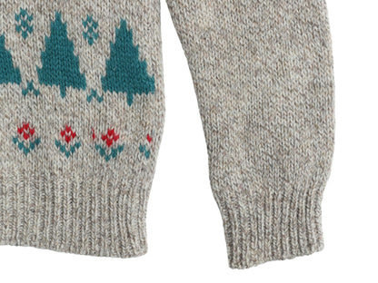 80s エルエルビーン ウール デザイン ニット セーター レディース S ヴィンテージ 長袖ニット 絵柄 ペンギン イラスト バーズアイ かわいい