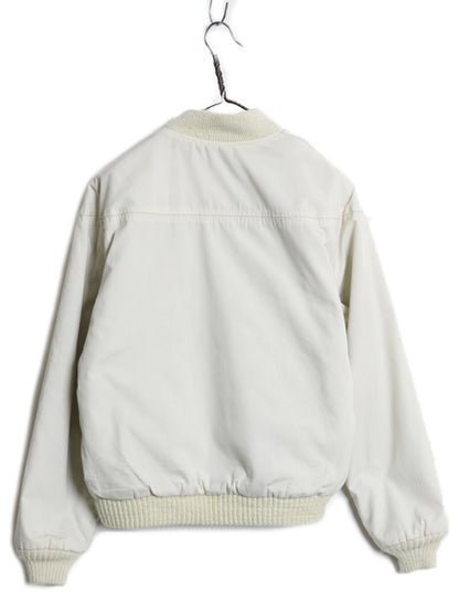 80s ★ カタリナ ダービー ジャケット メンズ M / ヴィンテージ バーシティ カップショルダー ブルゾン フルジップ 中綿 無地 オフホワイト