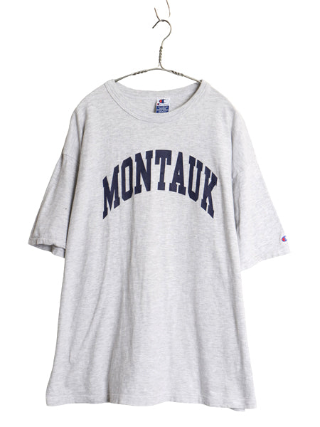 90s USA製 チャンピオン プリント Tシャツ メンズ XXL オールド シングルステッチ ヘビーウェイト 大きいサイズ 目付き グレー スーベニア