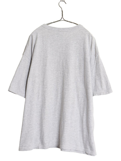 90s USA製 チャンピオン プリント Tシャツ メンズ XXL オールド シングルステッチ ヘビーウェイト 大きいサイズ 目付き グレー スーベニア