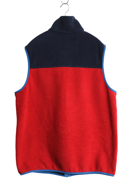 パタゴニア ライトウェイト シンチラ スナップT フリース ベスト メンズ L / 16年製 前開き 重ね着 アウトドア フルジップ ツートン 赤 紺