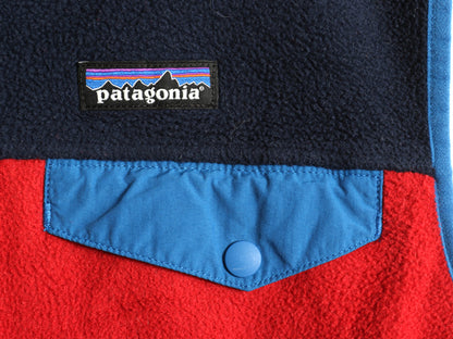 パタゴニア ライトウェイト シンチラ スナップT フリース ベスト メンズ L / 16年製 前開き 重ね着 アウトドア フルジップ ツートン 赤 紺