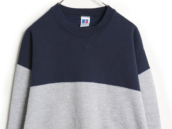 90s USA製 ラッセル 無地 スウェット メンズ レディース XL / 古着 オールド トレーナー 裏起毛 マルチカラー 大きいサイズ クルーネック