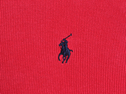 90s ポロ ラルフローレン トラック ジャケット メンズ M 程 オールド フルジップ コットン ニット スウェット ブルゾン リブ編み セーター