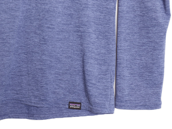 パタゴニア キャプリーン 長袖 Tシャツ メンズ S / アウトドア ストレッチ アンダーシャツ インナー クルーネック 袖プリント スムース 青