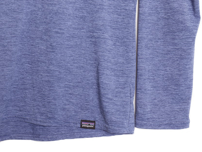 パタゴニア キャプリーン 長袖 Tシャツ メンズ S / アウトドア ストレッチ アンダーシャツ インナー クルーネック 袖プリント スムース 青