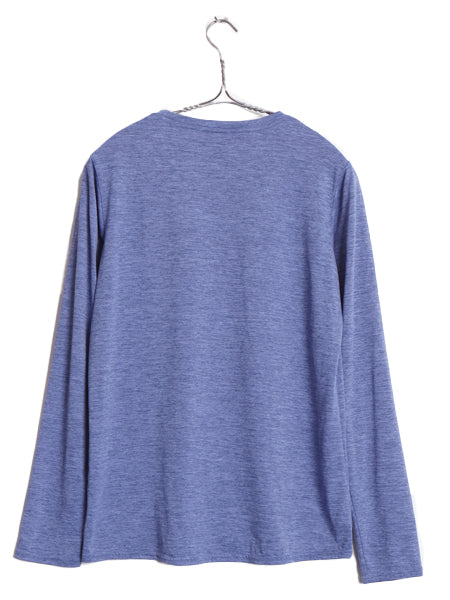 パタゴニア キャプリーン 長袖 Tシャツ メンズ S / アウトドア ストレッチ アンダーシャツ インナー クルーネック 袖プリント スムース 青
