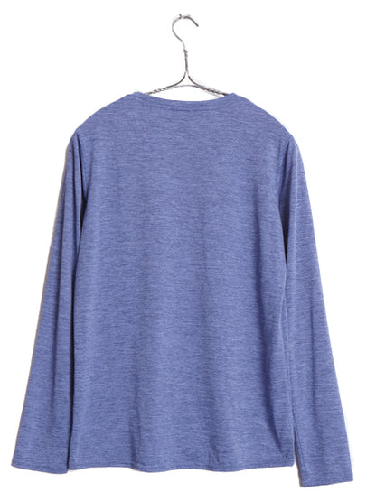 パタゴニア キャプリーン 長袖 Tシャツ メンズ S / アウトドア ストレッチ アンダーシャツ インナー クルーネック 袖プリント スムース 青