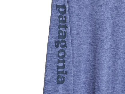 パタゴニア キャプリーン 長袖 Tシャツ メンズ S / アウトドア ストレッチ アンダーシャツ インナー クルーネック 袖プリント スムース 青