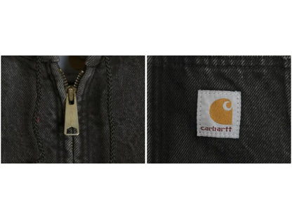 90s USA製 ★ カーハート ブラック デニム アクティブ ジャケット メンズ XL オールド サウスウエスト ブランケット ライナー付き 廃盤 黒