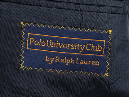 90s USA製 POLO UNIVERSITY CLUB ラルフローレン テーラード ジャケット メンズ L 程 オールド ウール 紺ブレ ブレザー 金ボタン きれいめ
