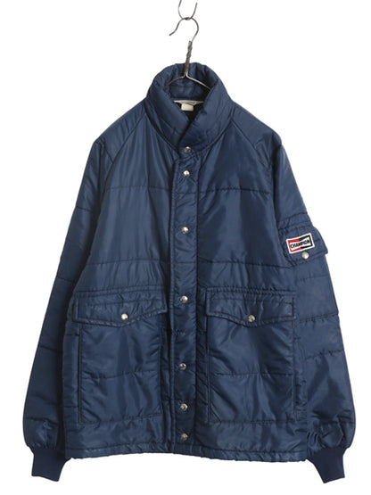 80s USA製 ★ チャンピオン スパーク プラグ ナイロン レーシング ジャケット メンズ L ヴィンテージ 企業物 中綿 キルティング フルジップ