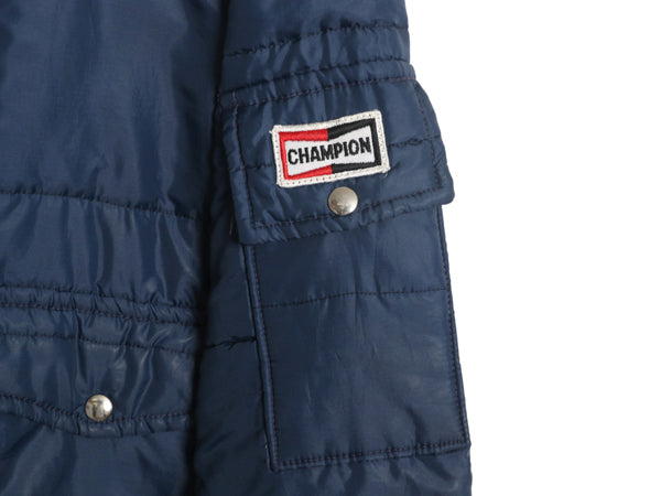 80s USA製 ★ チャンピオン スパーク プラグ ナイロン レーシング ジャケット メンズ L ヴィンテージ 企業物 中綿 キルティング フルジップ