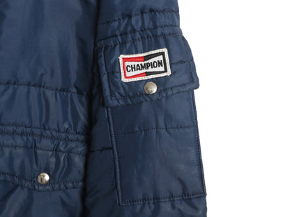 80s USA製 ★ チャンピオン スパーク プラグ ナイロン レーシング ジャケット メンズ L ヴィンテージ 企業物 中綿 キルティング フルジップ