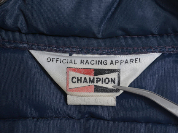 80s USA製 ★ チャンピオン スパーク プラグ ナイロン レーシング ジャケット メンズ L ヴィンテージ 企業物 中綿 キルティング フルジップ