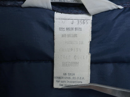 80s USA製 ★ チャンピオン スパーク プラグ ナイロン レーシング ジャケット メンズ L ヴィンテージ 企業物 中綿 キルティング フルジップ