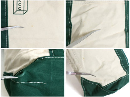 00s USA製 エルエルビーン キャンバス トート バッグ MEDIUM / オールド アウトドア ジップトップ ロングハンドル 企業 肩掛け ツートン 緑