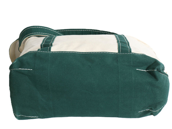 00s USA製 エルエルビーン キャンバス トート バッグ MEDIUM / オールド アウトドア ジップトップ ロングハンドル 企業 肩掛け ツートン 緑