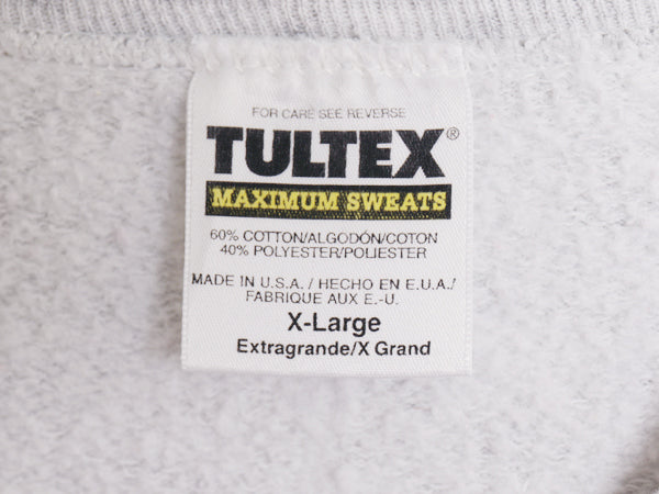 90s USA製 キャラクター プリント スウェット メンズ レディース XL / 古着 オールド 裏起毛 トレーナー メッセージ グレー 大きいサイズ