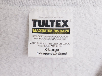 90s USA製 キャラクター プリント スウェット メンズ レディース XL / 古着 オールド 裏起毛 トレーナー メッセージ グレー 大きいサイズ