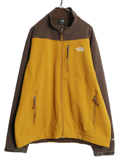 US企画 ノースフェイス APEX ソフトシェル ジャケット メンズ XXL / アウトドア ストレッチ 裏 フリース フルジップ ブルゾン 大きいサイズ