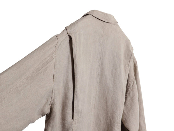 90s ★ バナナリパブリック 100% リネン カバーオール ジャケット メンズ M オールド ワーク ハーフ コート ライナー付き 無地 ナチュラル