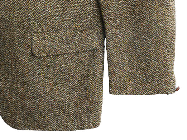 70s DUNN&Co ハリスツイード テーラード ジャケット メンズ XL 古着 旧タグ ヴィンテージ ブレザー ダン社 イギリス製 厚手 ヘビーウェイト