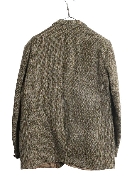 70s DUNN&Co ハリスツイード テーラード ジャケット メンズ XL 古着 旧タグ ヴィンテージ ブレザー ダン社 イギリス製 厚手 ヘビーウェイト