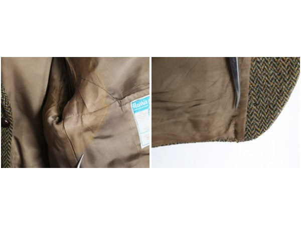 70s DUNN&Co ハリスツイード テーラード ジャケット メンズ XL 古着 旧タグ ヴィンテージ ブレザー ダン社 イギリス製 厚手 ヘビーウェイト