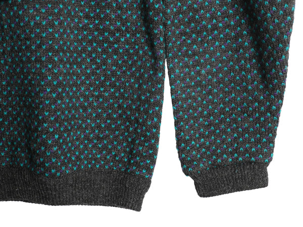 80s ノルウェー製 ★ エルエルビーン バーズアイ ニット セーター メンズ XL / 古着 ヴィンテージ ウール ノルディック 総柄 大きいサイズ