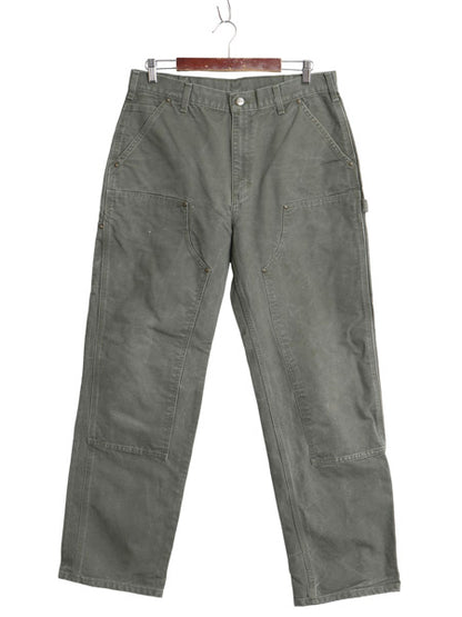 US企画 カーハート ダブルニー ダック ペインター パンツ メンズ 34 32 / ワーク ゆったり ストレート ヘビーウェイト MOS モス グリーン