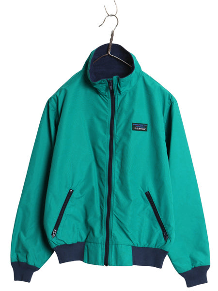 90s エルエルビーン ナイロン ジャケット メンズ S レディース M 古着 オールド アウトドア フルジップ ハイネック フリース ライナー付き