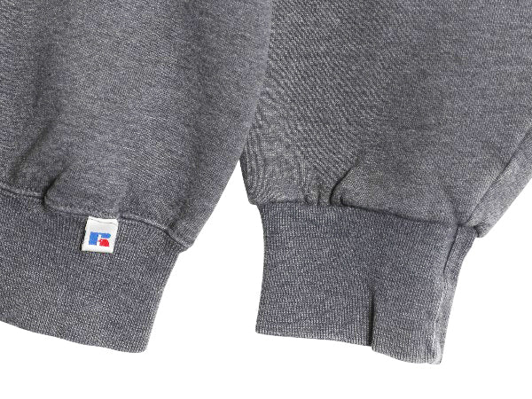 90s ラッセル 無地 スウェット メンズ レディース XXL / 古着 オールド トレーナー 前V 裏起毛 大きいサイズ ワンポイント ブランク グレー