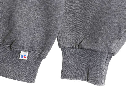 90s ラッセル 無地 スウェット メンズ レディース XXL / 古着 オールド トレーナー 前V 裏起毛 大きいサイズ ワンポイント ブランク グレー