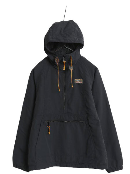エルエルビーン 中綿 ナイロン アノラック パーカー ジャケット レディース XS / ハーフジップ プルオーバー マンパ パッカブル ブラック