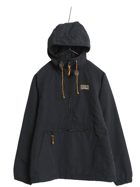 エルエルビーン 中綿 ナイロン アノラック パーカー ジャケット レディース XS / ハーフジップ プルオーバー マンパ パッカブル ブラック