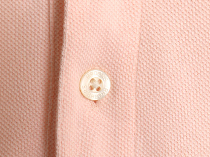 ブルックスブラザーズ 鹿の子 半袖 ポロシャツ メンズ S ワンポイント ロゴ SLIM FIT コットン カットソー トップス シンプル 無地 ピンク