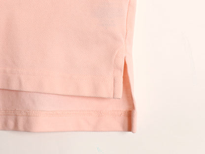 ブルックスブラザーズ 鹿の子 半袖 ポロシャツ メンズ S ワンポイント ロゴ SLIM FIT コットン カットソー トップス シンプル 無地 ピンク
