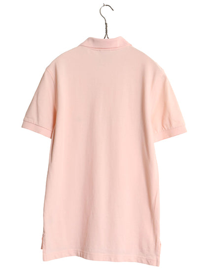 ブルックスブラザーズ 鹿の子 半袖 ポロシャツ メンズ S ワンポイント ロゴ SLIM FIT コットン カットソー トップス シンプル 無地 ピンク