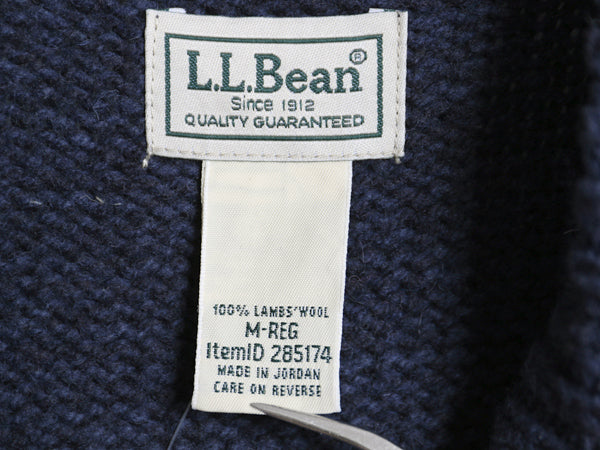 デットストック エルエルビーン ヘンリーネック ニット セーター メンズ M / ラム ウール モックネック 長袖ニット プルオーバー 無地 紺