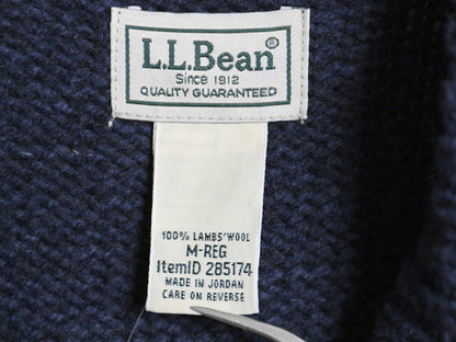 デットストック エルエルビーン ヘンリーネック ニット セーター メンズ M / ラム ウール モックネック 長袖ニット プルオーバー 無地 紺