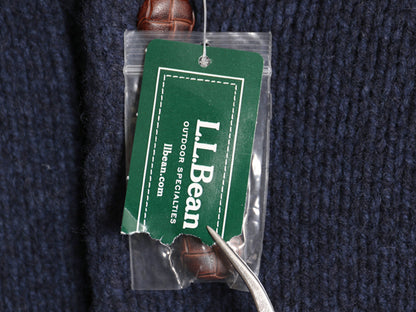 デットストック エルエルビーン ヘンリーネック ニット セーター メンズ M / ラム ウール モックネック 長袖ニット プルオーバー 無地 紺