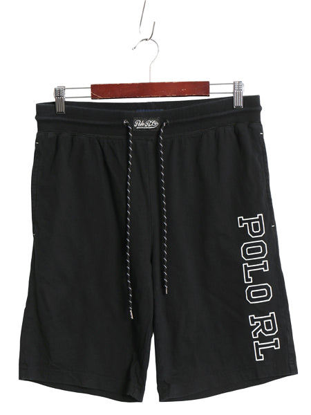 ポロ ラルフローレン コットン ショートパンツ メンズ M ロゴ プリント ストレッチ ショーツ イージーパンツ ポケット付き トレーニング 黒