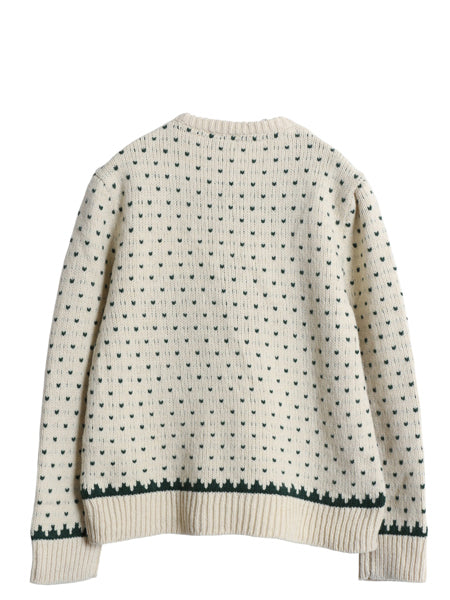 エルエルビーン デザイン ニット セーター レディース S ラム ウール 長袖ニット バーズアイ アニマル ドッグ ビーンブーツ 絵柄 かわいい